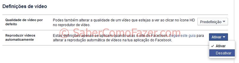 Desactivar Autoplay Facebook Videos